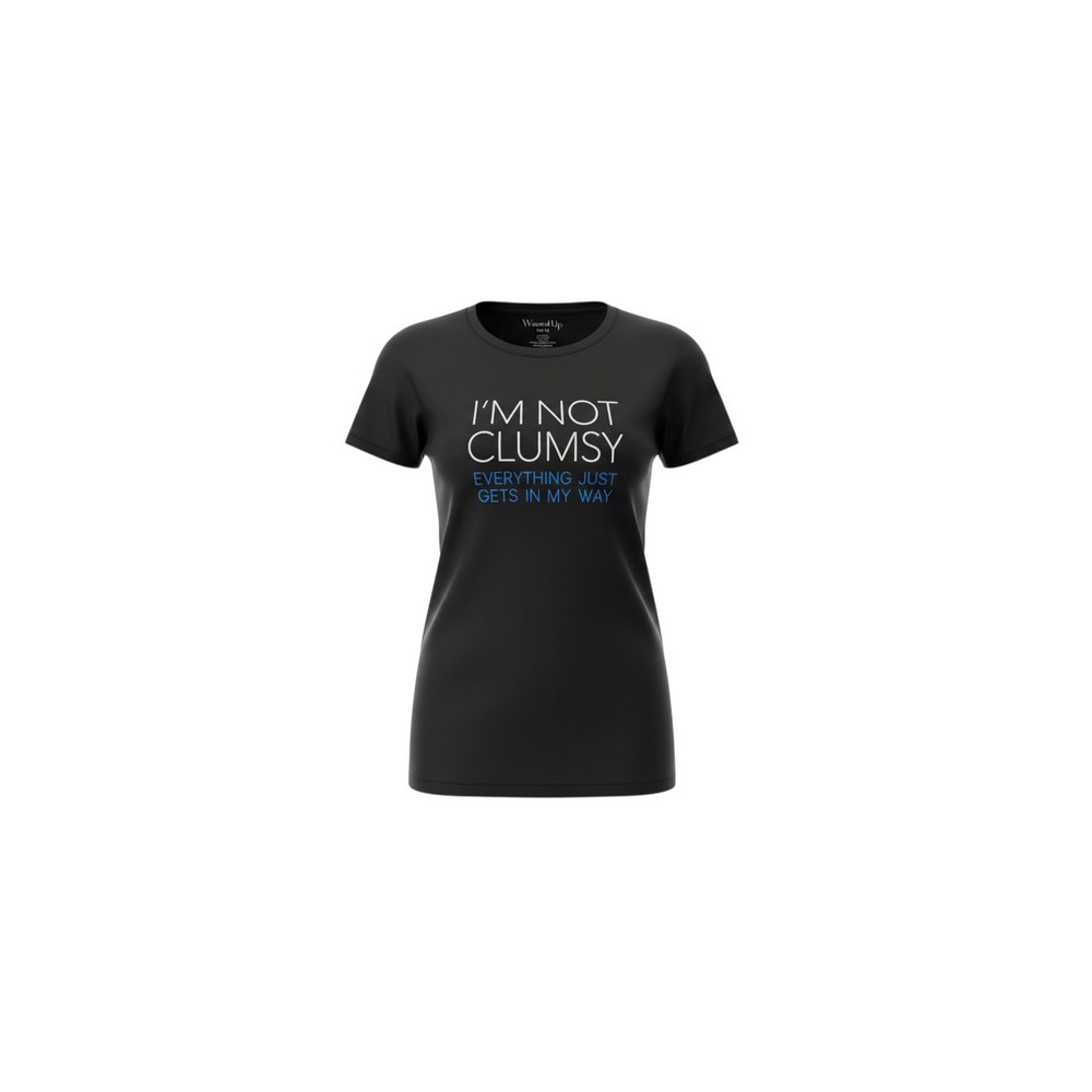 Wound Up Graphic Tee Womens M Black I'm Not Clumsy Short Sleeve T-Shirt